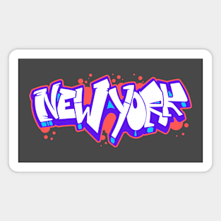 New York horizontal graffiti 4 Magnet